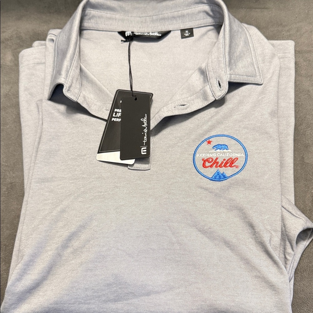Travis Mathew Light Gray “Coors Light” Polo